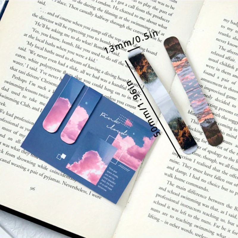 2 Pcs  Magnetic Bookmark, Book Marker Clip for Teachers, Students, Book Lovers, Printing on 2 Side
