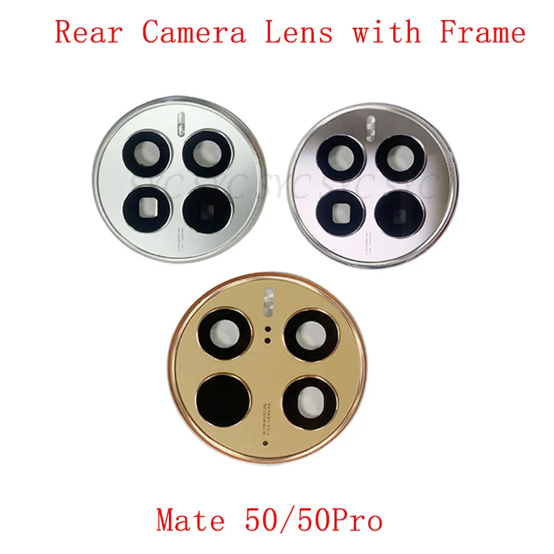 

Объектив задней камеры с крышкой-держателем рамки для Huawei Mate 50 Pro, запасные части для рамки задней камеры
