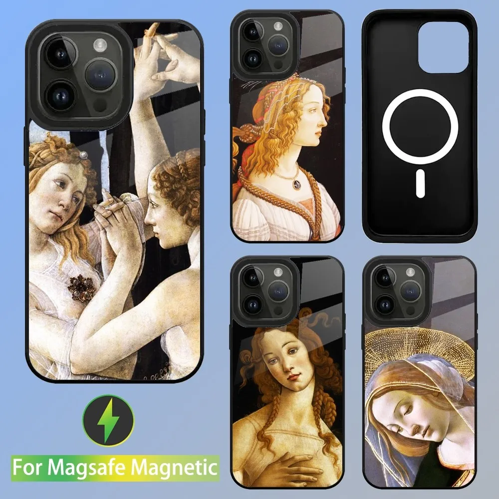 Sandro Botticelli Renaissance Art Phone Case For iPhone 15,14,13,12,11,Plus,Pro,Max Mini Magsafe Magnetic Wireless Charging