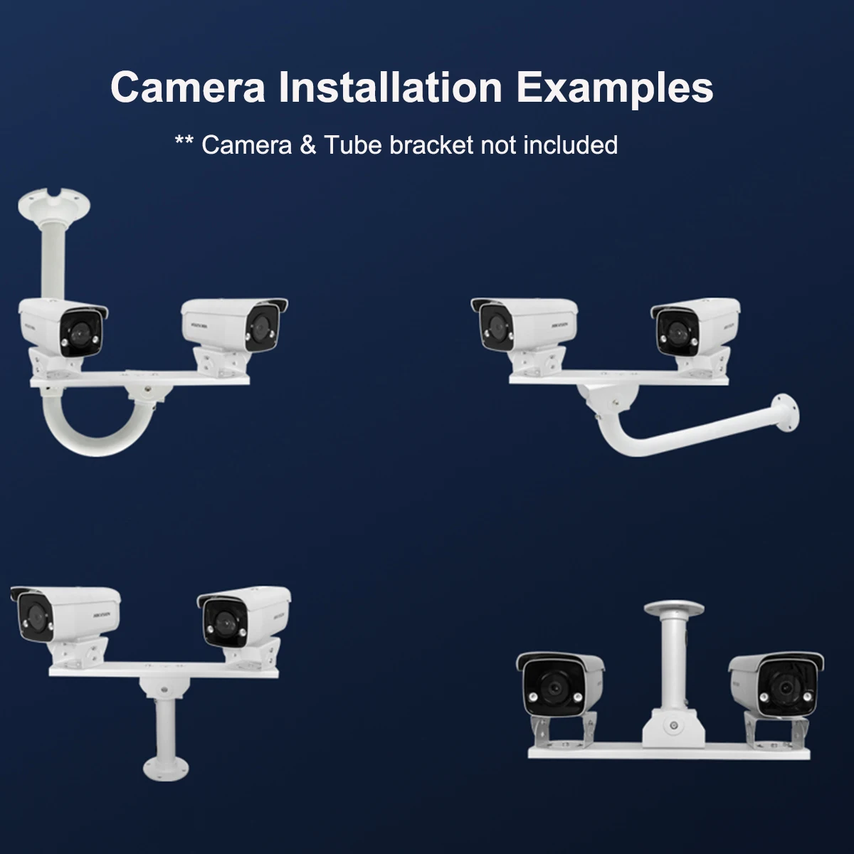 One To Two Crossbar Dual Camera Mount Bracket Extension Bar Horizontal Arm Double Gun CCTV Security Surveillance Camera Holder