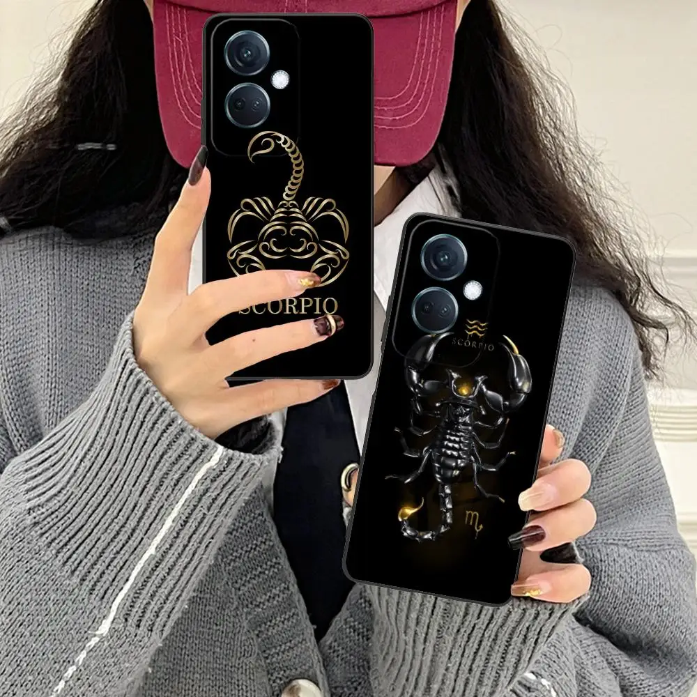 الذهبي العقرب قضية الهاتف المحمول ل ممن لهم رينو 14 13 12 11 10 9 8 7 6 5 F T Pro 5G غطاء الطباعة الملونة غطاء فاخر جميل #2