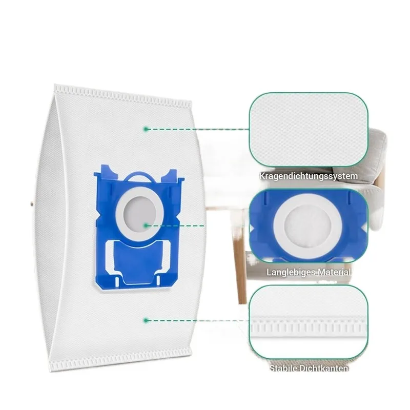 12 Pack Vacuum Cleaner Bags, Disposable Dust Bags for Cordless Vacuums with Self-Sealing Accessories