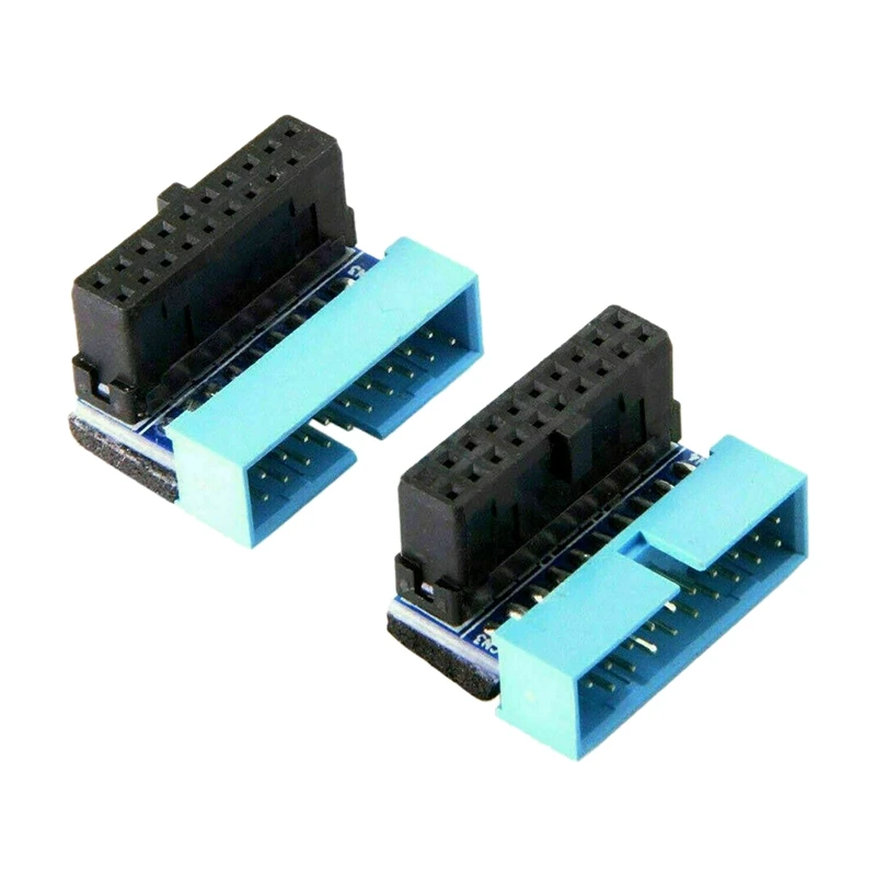 

2PCS USB 3.0 20Pin Male to Female Extension Adapter Up and Down Angled 90 Degree for Motherboard Mainboard