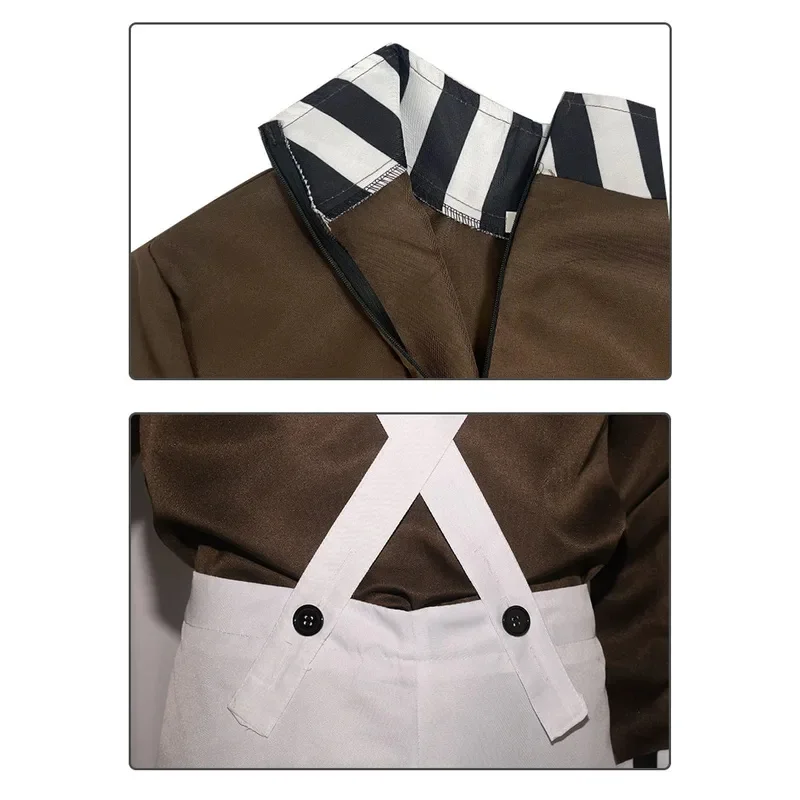 SN55Hot Oompa تأثيري Loompa فيلم الشوكولاته تمويه شعر مستعار الخيال زي الكبار هالوين كرنفال حفلة مجموعة جديد @ 54WE