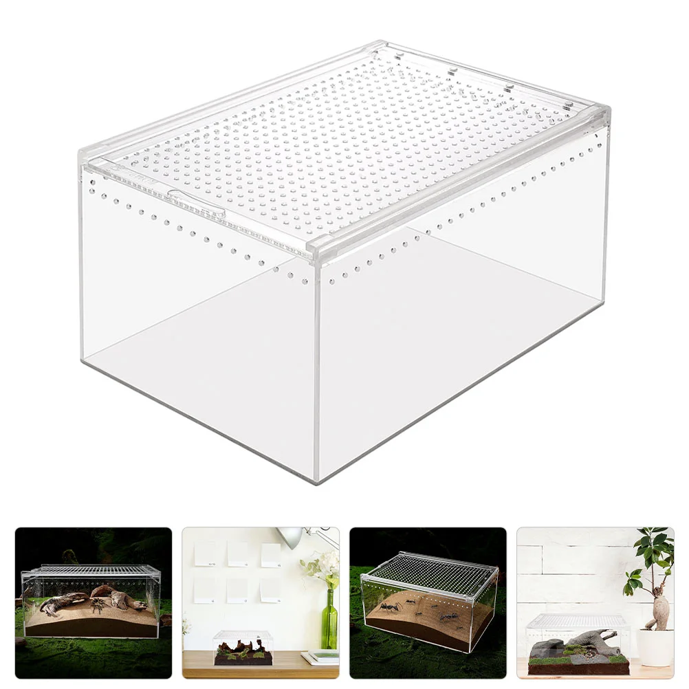 Reptile Box Lizard Kennel Terrarium Case Acrylic Enclosure Fishing Snake Tank Accessory Cage Multi-function Big Spider