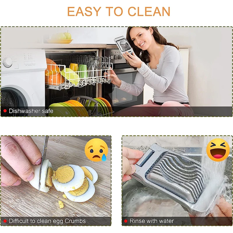 LMETJMA Stainless Steel Egg & Food Slicer view 5
