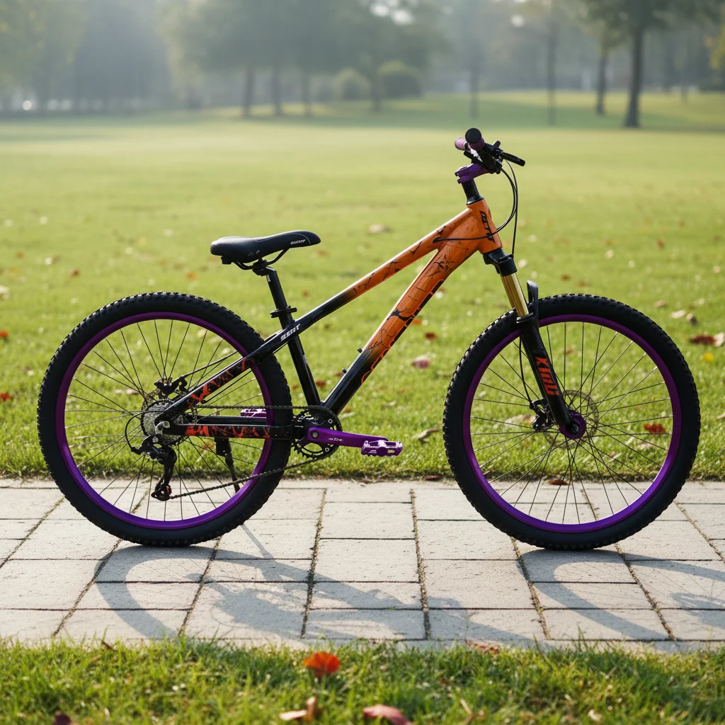 26 Inch Steel Mountain Bike 21 Speed Disc Brake Front Suspension Gradient Frame Anodized Rims Paint Splatter Graphics Trail
