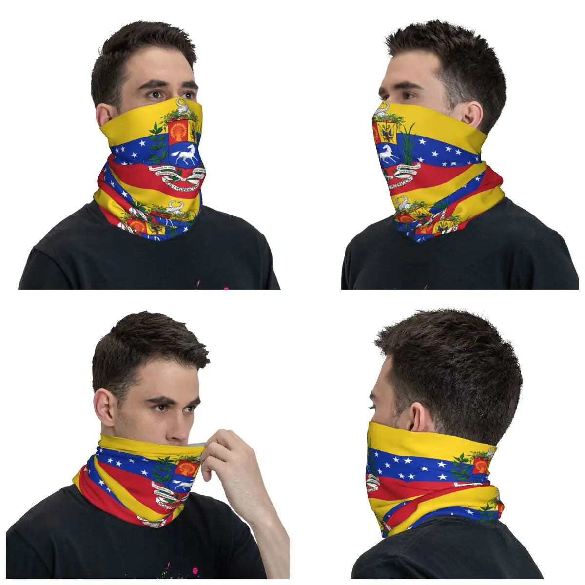 Flag Of Venezuela Bandana Neck Gaiter Printed Venezuelan Mask Scarf Warm Headband Fishing for Men Women Adult Windproof