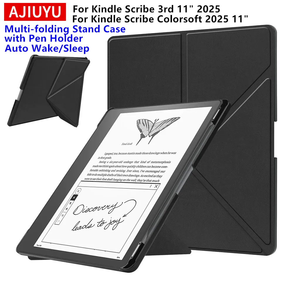 Funda Inteligente para Kindle Scribe 11" 2025 3.ª Generación y Kindle Scribe Colorsoft 2025 1.ª Gen, con Soporte Plegable y Portaplumas