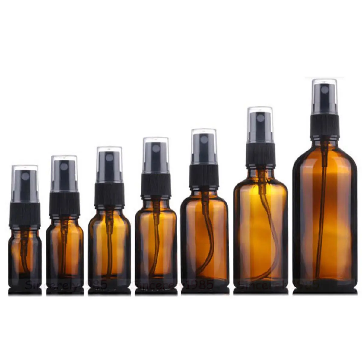 10X5/10/15/20/30/50/100ML Blue/Green/Transparent/Amber Glass Spray Bottle Essential Oil Sprayer Portable Refillable Travel Bottl