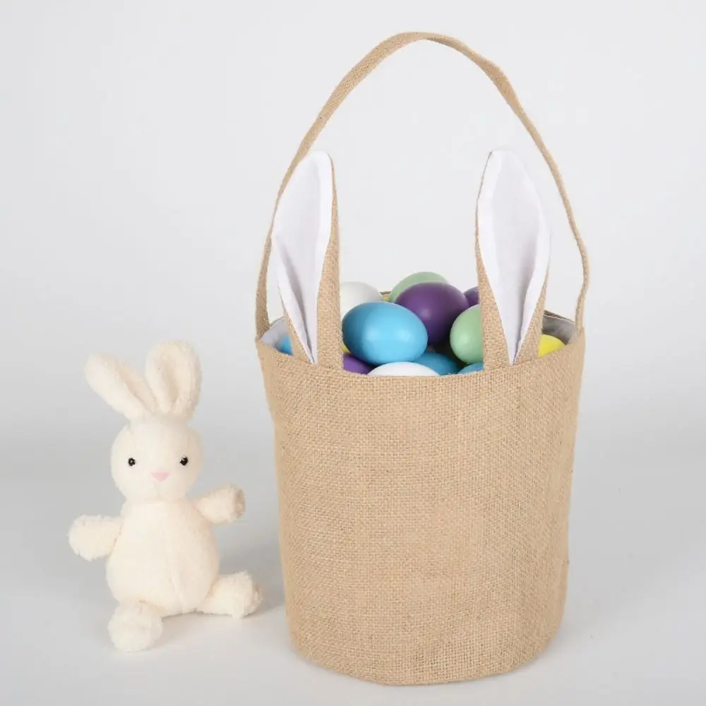 Rabbit Ear For Children Kids Gifts Bags Candy Egg Buckets Egg Bags Easter Baskets Bunny Burlap Bags Festival Party Supplies