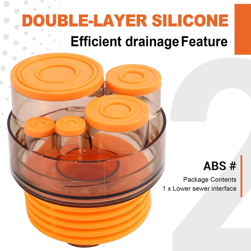 ปลั๊กท่อระบายน้ํา Deodorizing FILTER ปิดผนึกท่อระบายน้ําชั้น Deodorizer ห้องครัวท่อระบายน้ําซีลแหวนเครื่องซักผ้า-AT64