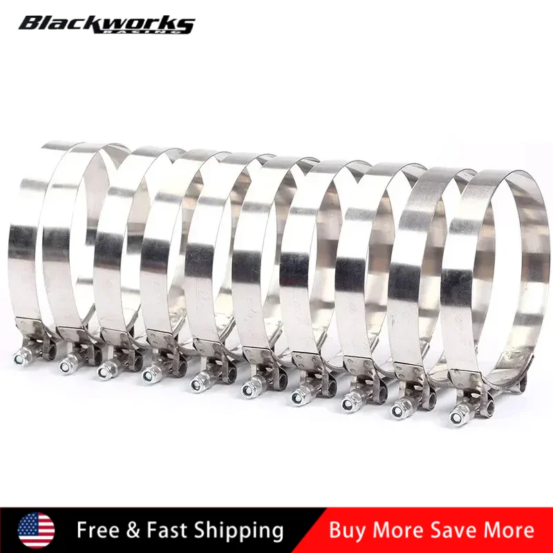 

10 шт. 3,5-4-дюймовые Т-образные хомуты из нержавеющей стали для силиконовых шлангов турбонаддува и интеркулера, серебристые, для самостоятельной сборки турбо-интеркулера и впускной системы