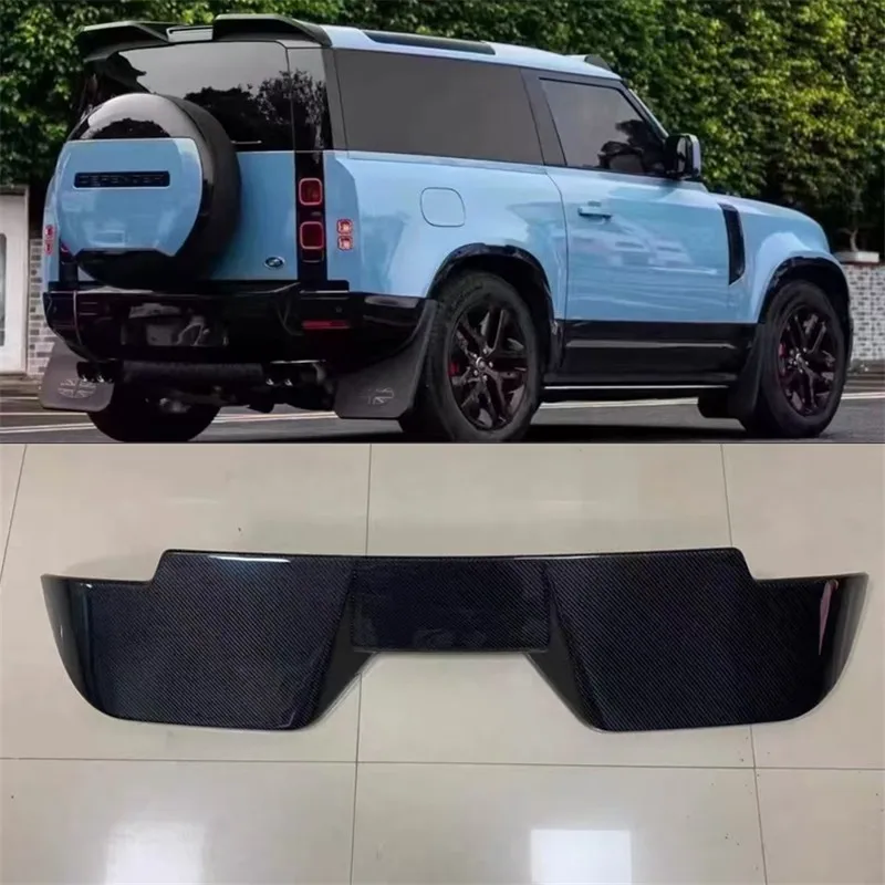 

For Land Rover Defender 90 110 2020-2026 Real Carbon Fiber Top Tail Wing Wing Rear Trunk Lip CarRefit Decoration Spoiler Kit