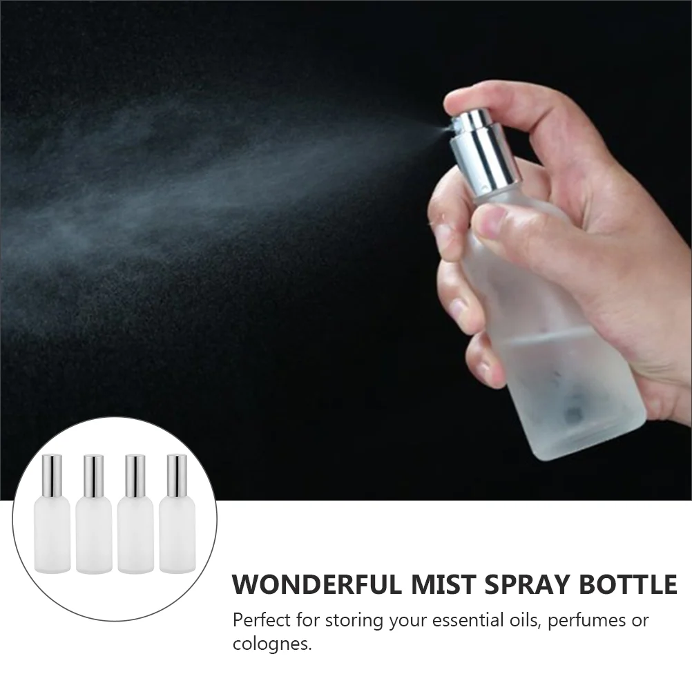 4 Pcs Spray Perfume Bottle Travel Essentials Decant Bottles for Atomizer Oil Hair Glass Sprayer Empty Refillable Liquid Pump