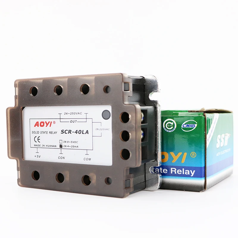 AOYI Three-phase 380VAC phase output HNSCR-40LA  Power Regulator with digital LED display for power protection