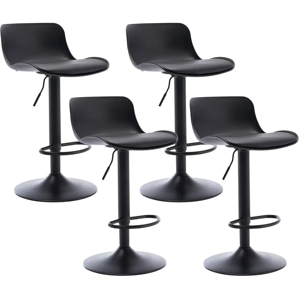 

Modern Padded Swivel Bar Stools (Black, Set of 4)