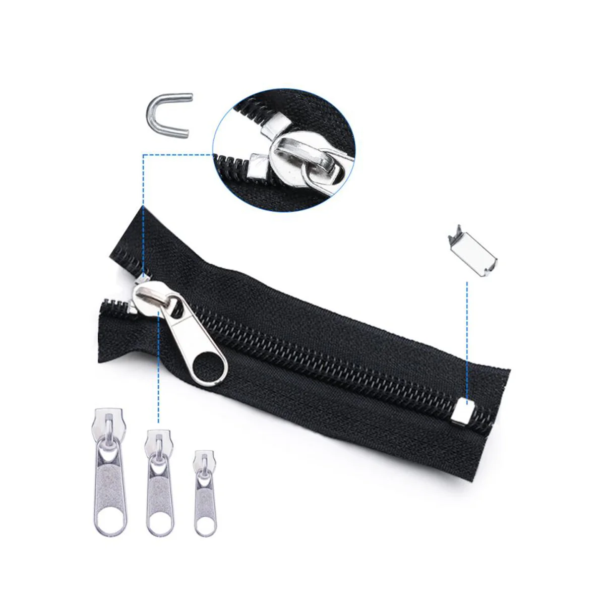 Zipper Repair Kit Zipper Replacement Pull Rescue with Zipper Install Pliers Tool &Amp, Extension Pulls Luggage