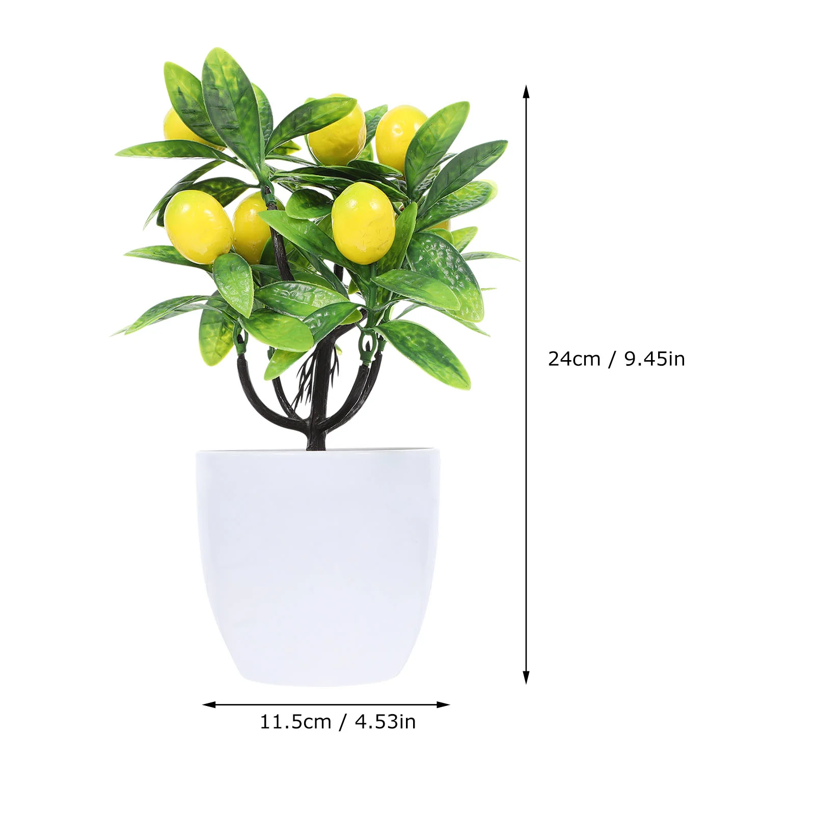 2 Pcs Artificial Green Plants Juice Vines Outdoor Fruit Lemon Tree Home Decor Faux Small Flower Arrangement Office