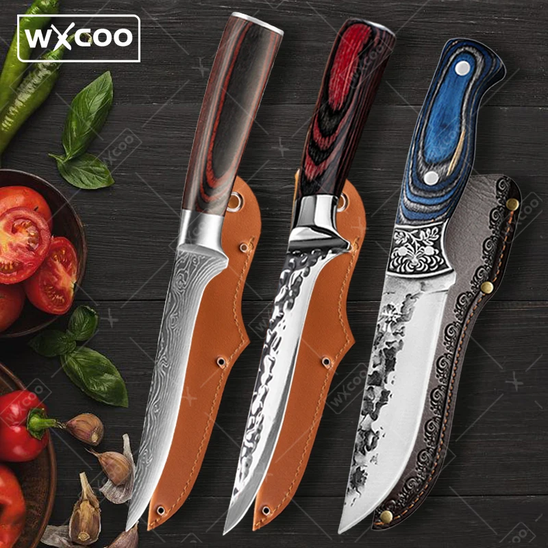 

WXCOO Forged Deboning Slicing Meat Cleaver Chef Fillet Knife Professional Japanese Knives Kitchen Boning Knife for Fishing