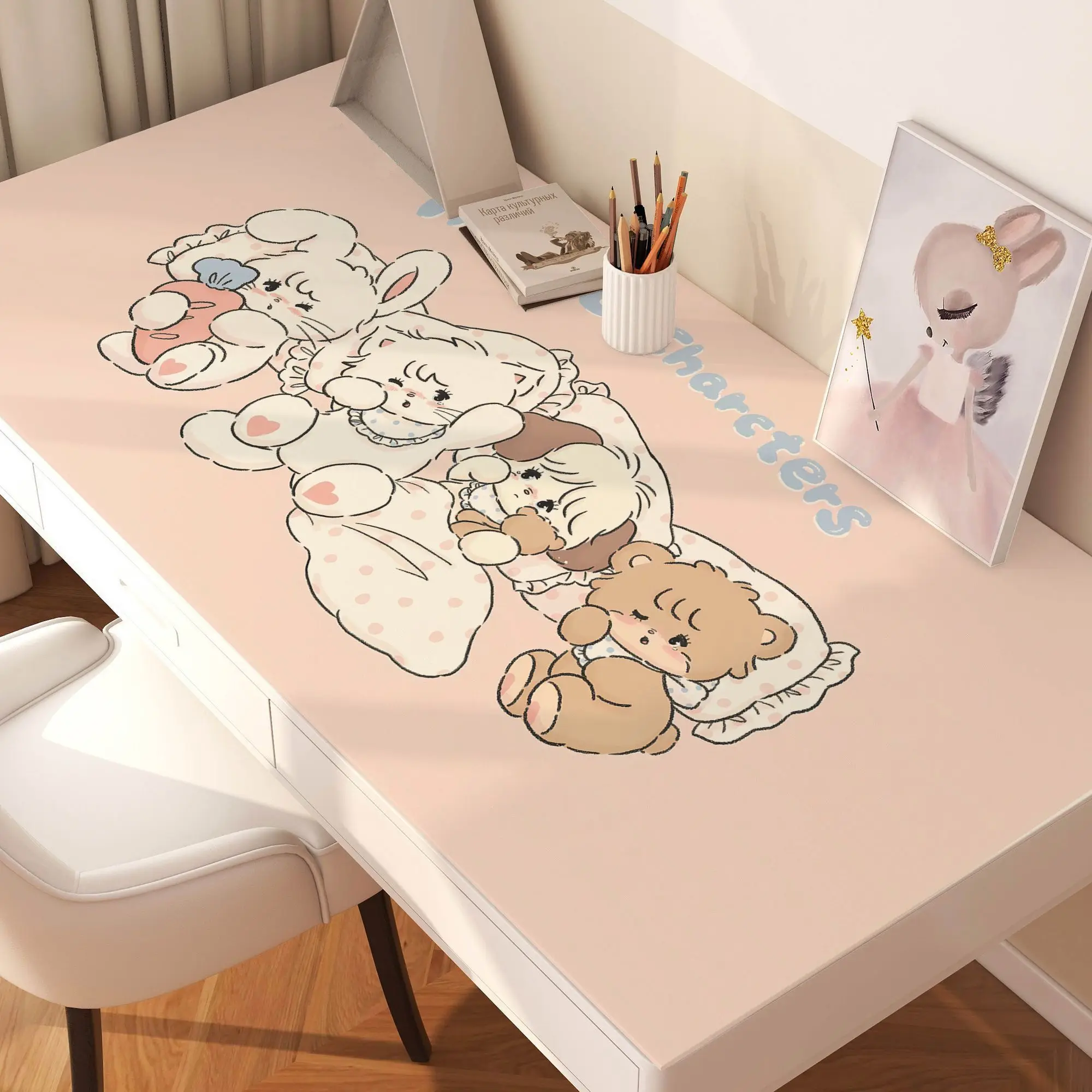 

Mikko Desk Mat for Girls Oil & Heat Resistant Desk Pad Cute Home Decor Student Study Desk Protector Mat Anti-Slip Waterproof
