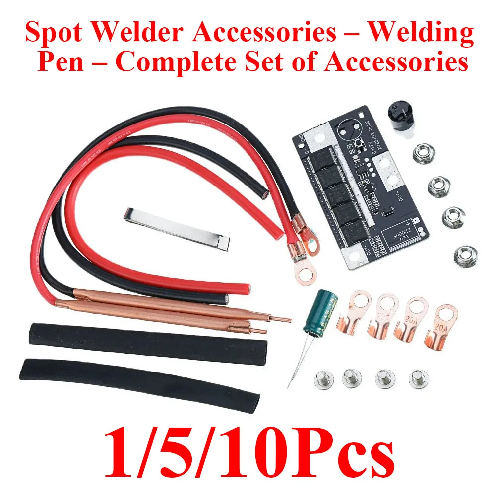 Kit complet d'accessoires pour soudeuse par points 1/5/10 pièces, stylo de soudage portable DIY, soudeuse par points à batterie 12V, circuit imprimé PCB