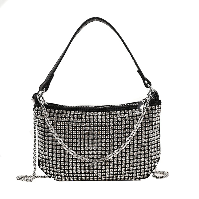 Luxury Diamonds Sparkling Handbag French Design Chain Fashion Crossbody Bag Women\'s Summer New Casual All-matching Commute Bag