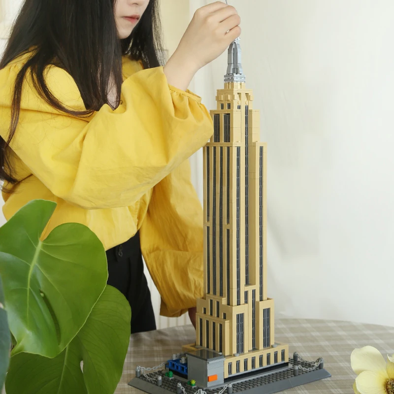 WG5212 World City Architecture Series New York Landmark Building Model Small Particle Children\'s Assembly Toy Boy Birthday Gifts