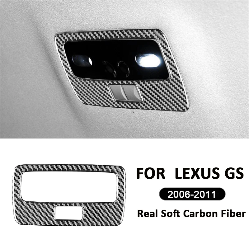 

Carbon Fiber Car Rear Reading Light Panel Book Lamp Trim Frame Decoration Sticker For LEXUS GS 2006-2011 Interior Accessories