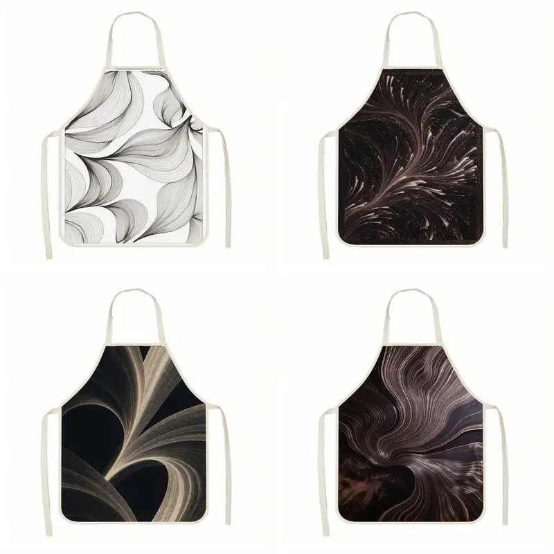 

Фартуки с абстрактным узором, льняные фартуки, подходящие для приготовления пищи на кухне, общения родителей и детей, рисования и других мероприятий.