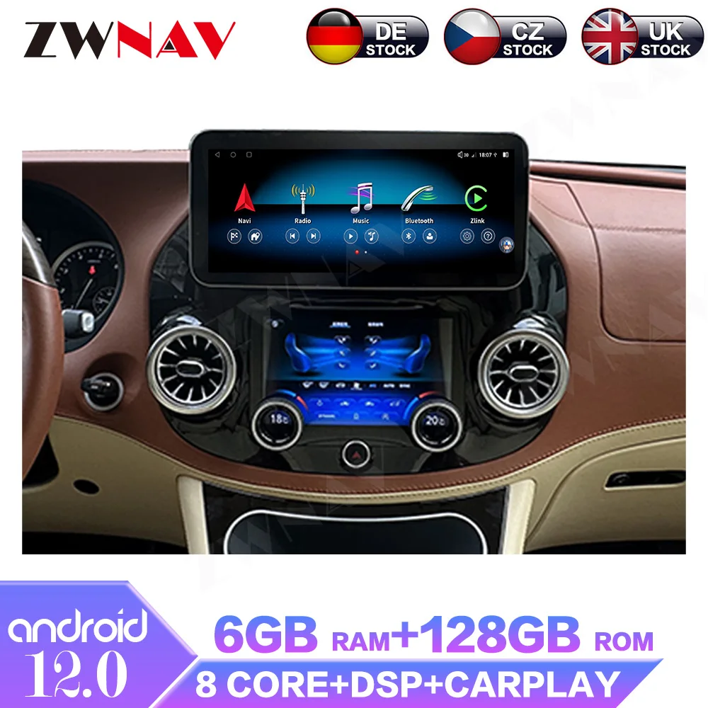 12.3'' Android Touch Screen Car Radio For Benz Vito W447 2014-2021 Multimedia Video Audio Stereo Player GPS Navigation Carplay