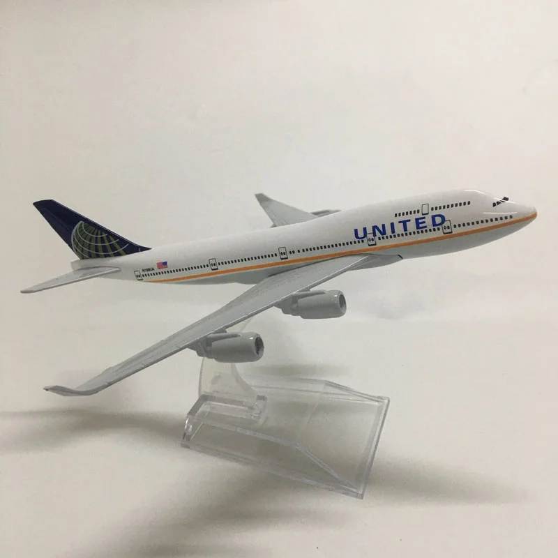 مقياس 1/400 16 سنتيمتر B747 نموذج لعب طائرة 747 الخطوط الجوية المتحدة سبيكة معدنية طفل طائرة طائرة الأطفال طائرة الديكور