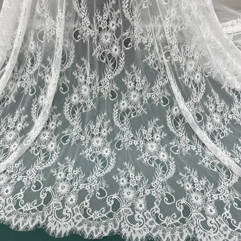 

Elegant Phoenix Tail Flower Eyelash Lace for Clothing Accessories Set Lightweight Soft Base Fabric Ideal for Fashion Design