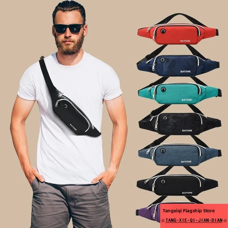 Bolso Bandolera Pequeño Impermeable para Hombre, Estilo Casual Urbano, para Equipo de Trabajo, Riñonera Juvenil de Moda con Cierre de Cremallera, Bolso Suave