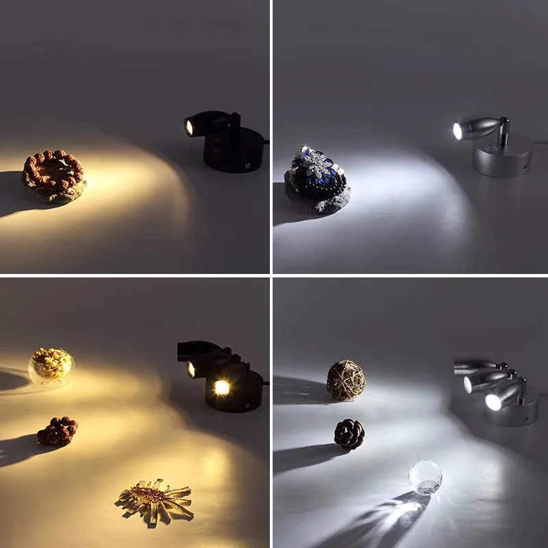 LED Plug-in Spotlights Double Or Triple Heads Ultra-bright Background Wall Indoor Painting Light Movable Spotlights Jewelry Lamp