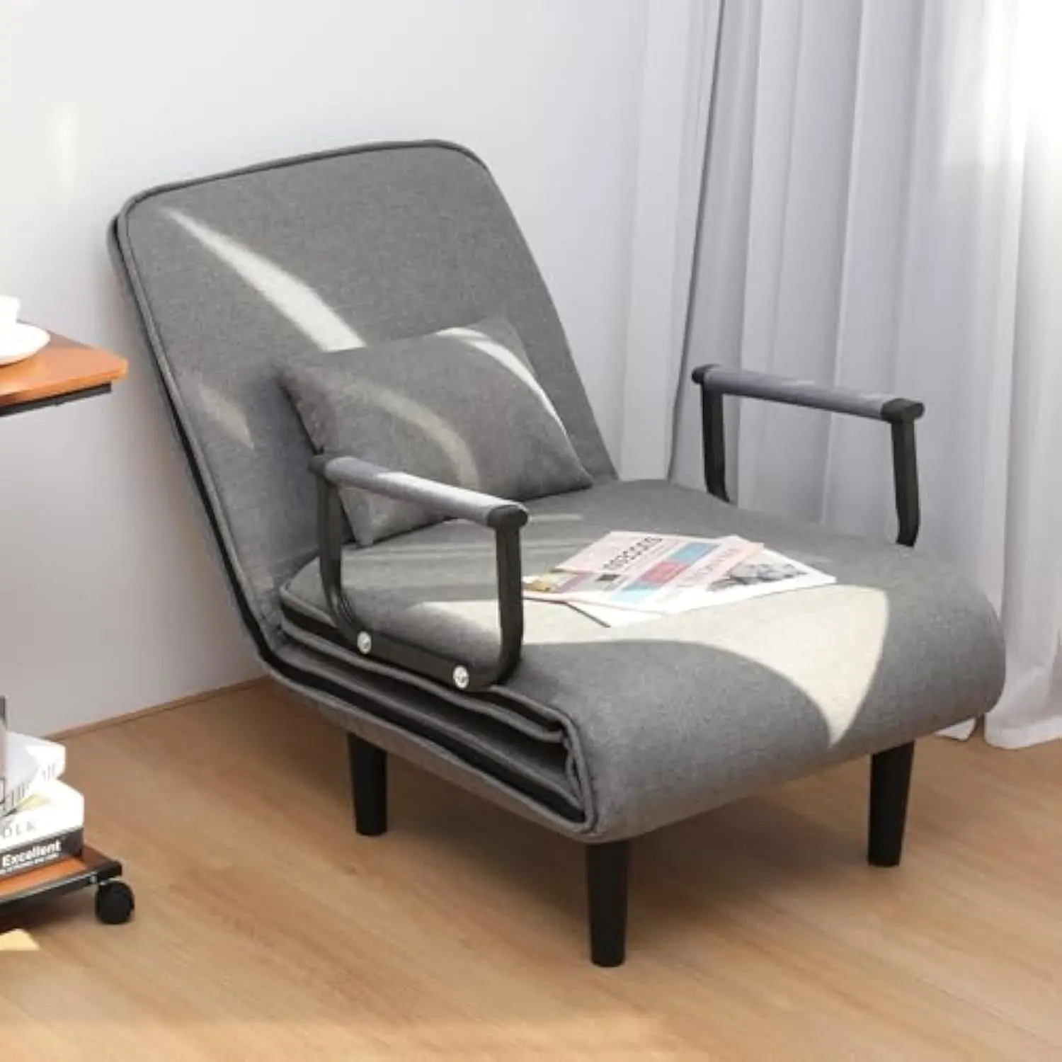 

3 in 1 Sleep Chair Bed, Convertible Chair Bed with Armchair, Folding Sofa Bed with 6-Position Adjustable Backrest, Fold Out Chair