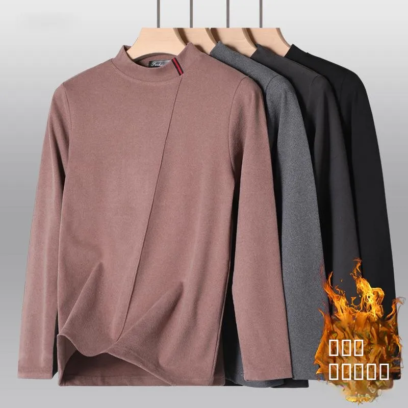 

Men's Long Sve Thermal T-irt Fce Lined Thiened f High Collar Winter Base Layer irt Warm Comfortable Dad Sle