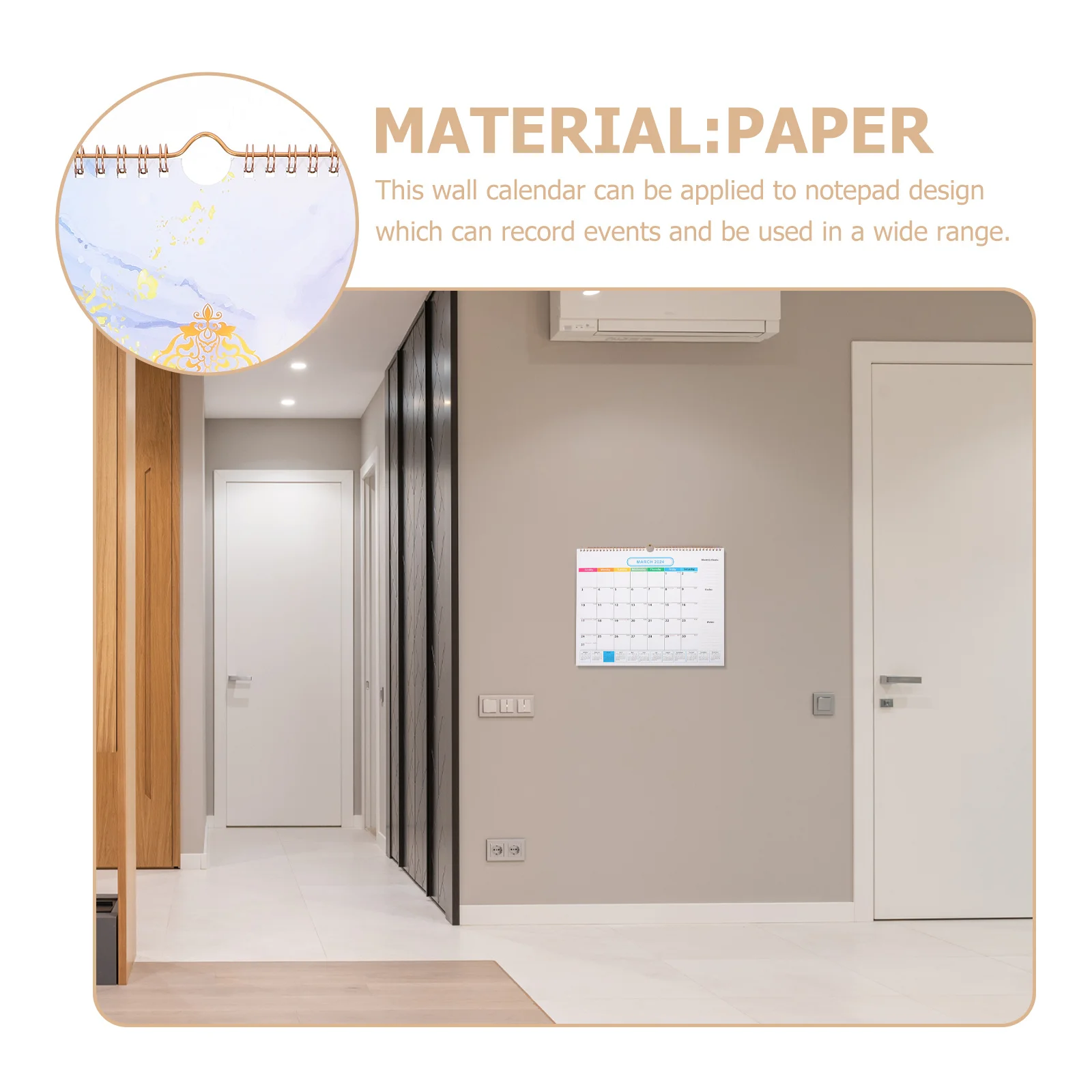 

Hanging Calendar 2023 2024 Sturdy Monthly Wall Calendar with Smooth Surface for Room Home Office Appointment Planning Household