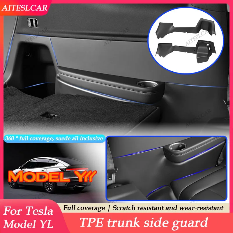 

Для Tesla New Model YL 2026: Защитный коврик из TPE для боковых стенок заднего багажника, полный комплект защиты от грязи и царапин, аксессуар для автомобиля
