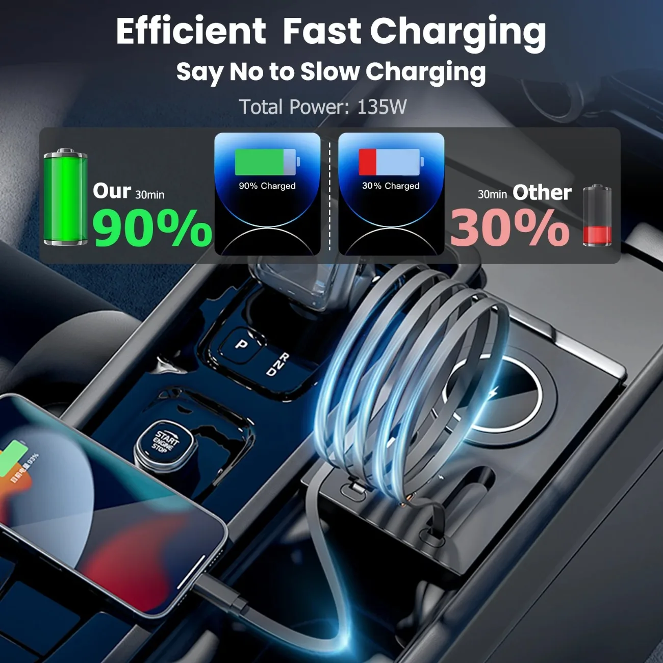 For Volvo XC60 XC90 S60 S90 V60 V90 Not For 2026 Fast-Charging Magnetic Adsorption Wireless Charging Holde Car Docking Station