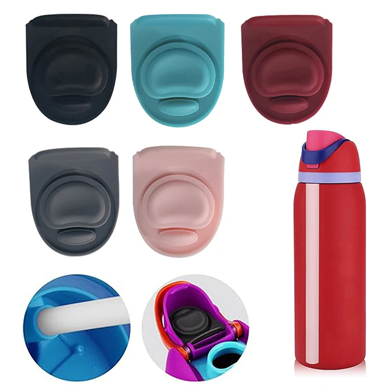 【D】5-teiliger Ersatzstopper für Free Sip, Silikon-Anti-Verschüttungs-Deckelstopper, Deckelstopper für Wasserflaschen, kompatibel mit FreeSip
