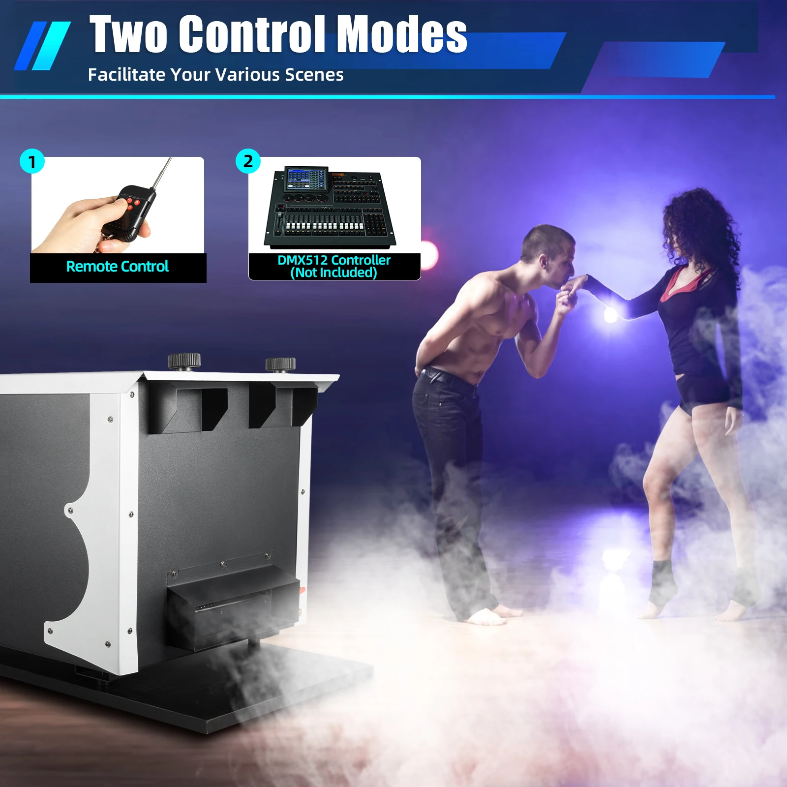 Low Lying Smoke Fog Machine, 1500W Fog Sprayer, Floor Lying, Stage Show Effect, Ice Fog Machine