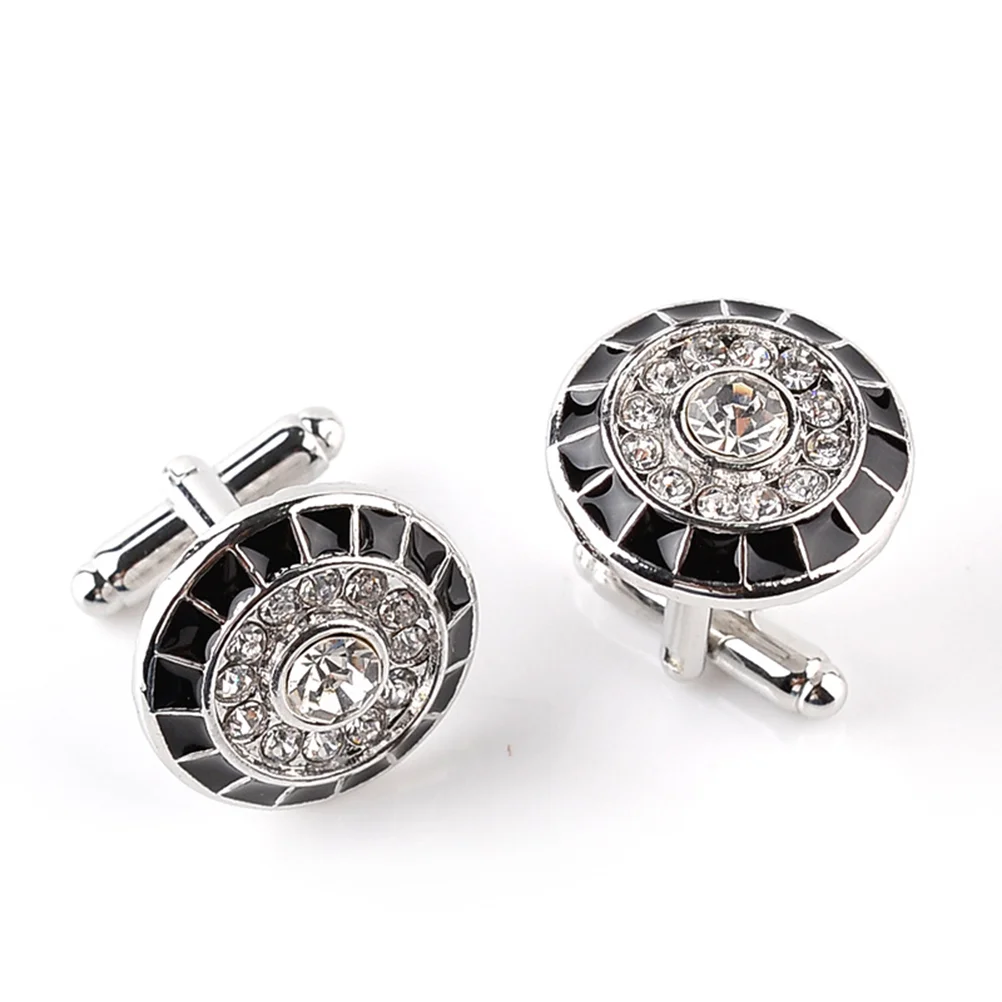 2pcs Men Cufflinks High-end Business-style Cuffs White Shirt Wedding Gifts Black Series Classic Steady Cuff Links Suit Dress