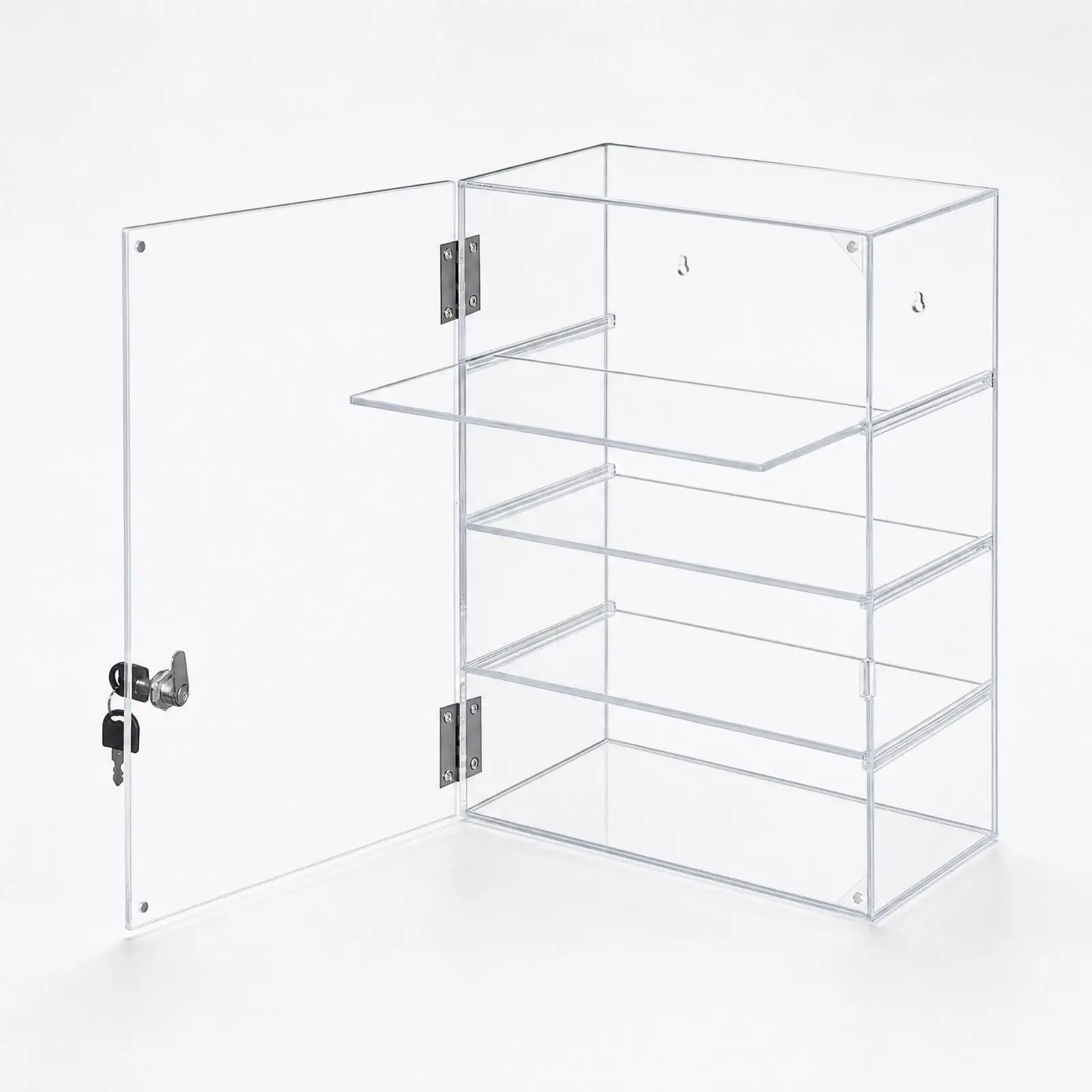 Clear Acrylic Collection Display Box with Hinged Door for Figurines Toys Safe Storage Showcase