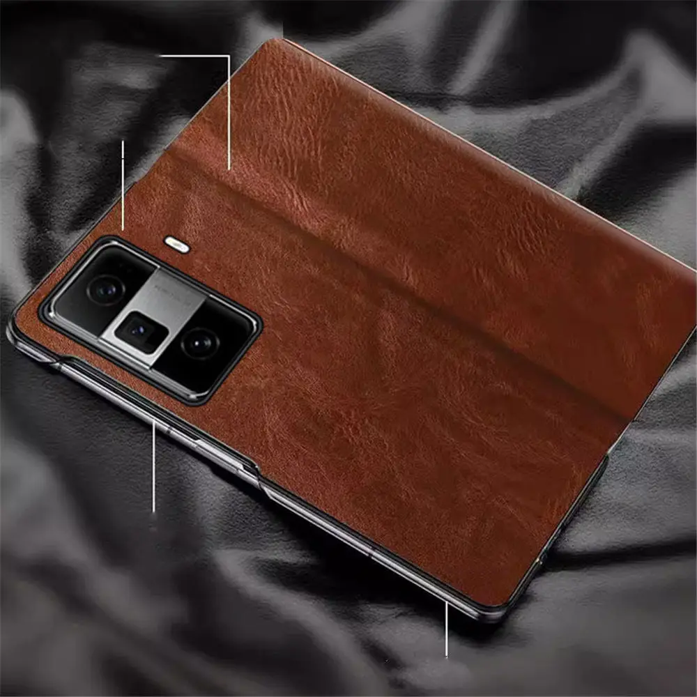 

Genuine Cowhide Leather Flip Case for Honor Magic VS3 Business Hinge Full Cover