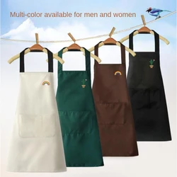 Cute Kitchen Aprons Waterproof Oilproof Can Wipe Hands Catering Waiter Home Cooking Cleaning Sleeveless Apron Smock