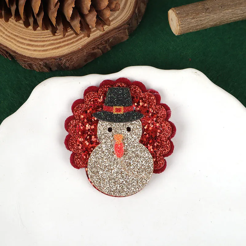 200 Stück Thanksgiving DIY Handgemachtes Zubehör-Set Truthahn Kürbis Ahornblatt Kopfschmuck Dekorationen Kleidung Hut Kühlschrankmagnete Cra – Detail 12