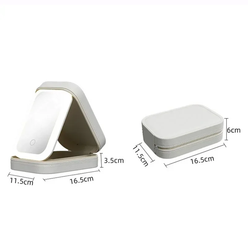 

Smart LED Cosmetic Case With Mirror Travel Makeup Bag Small cute Female Beautician Skincare Product Makeup Case For Women