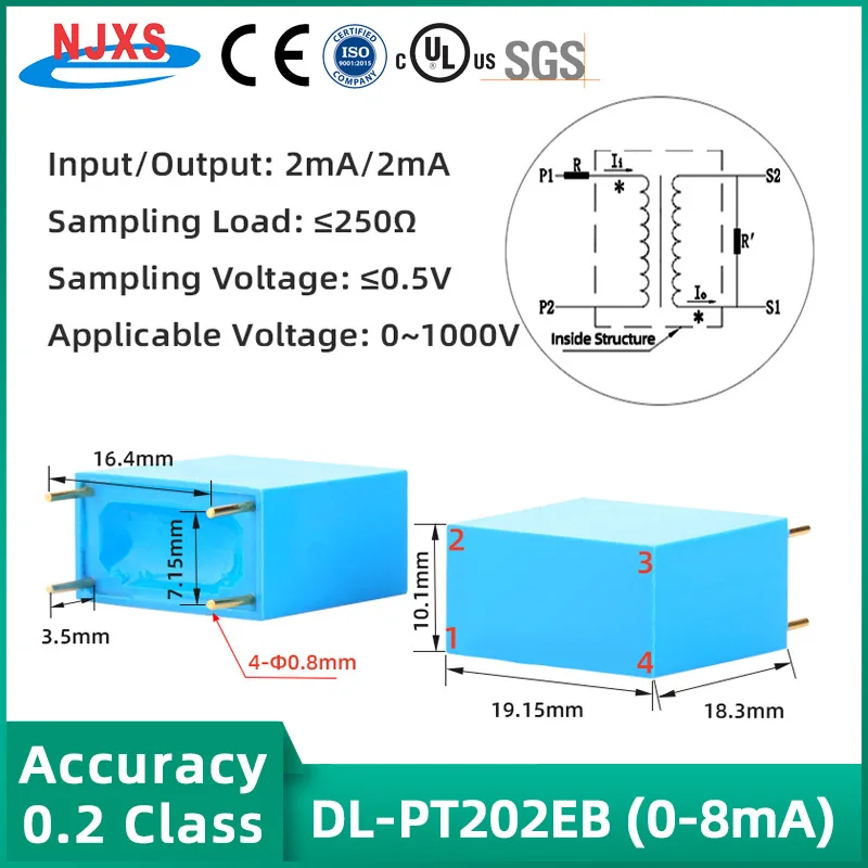 NJXSE Precision Current Transformers 2ma2ma Voltage Transformer 1000/1 2000/1 1A 5A 10A 20A 30A 50A 60A AC CT Micro Transformer