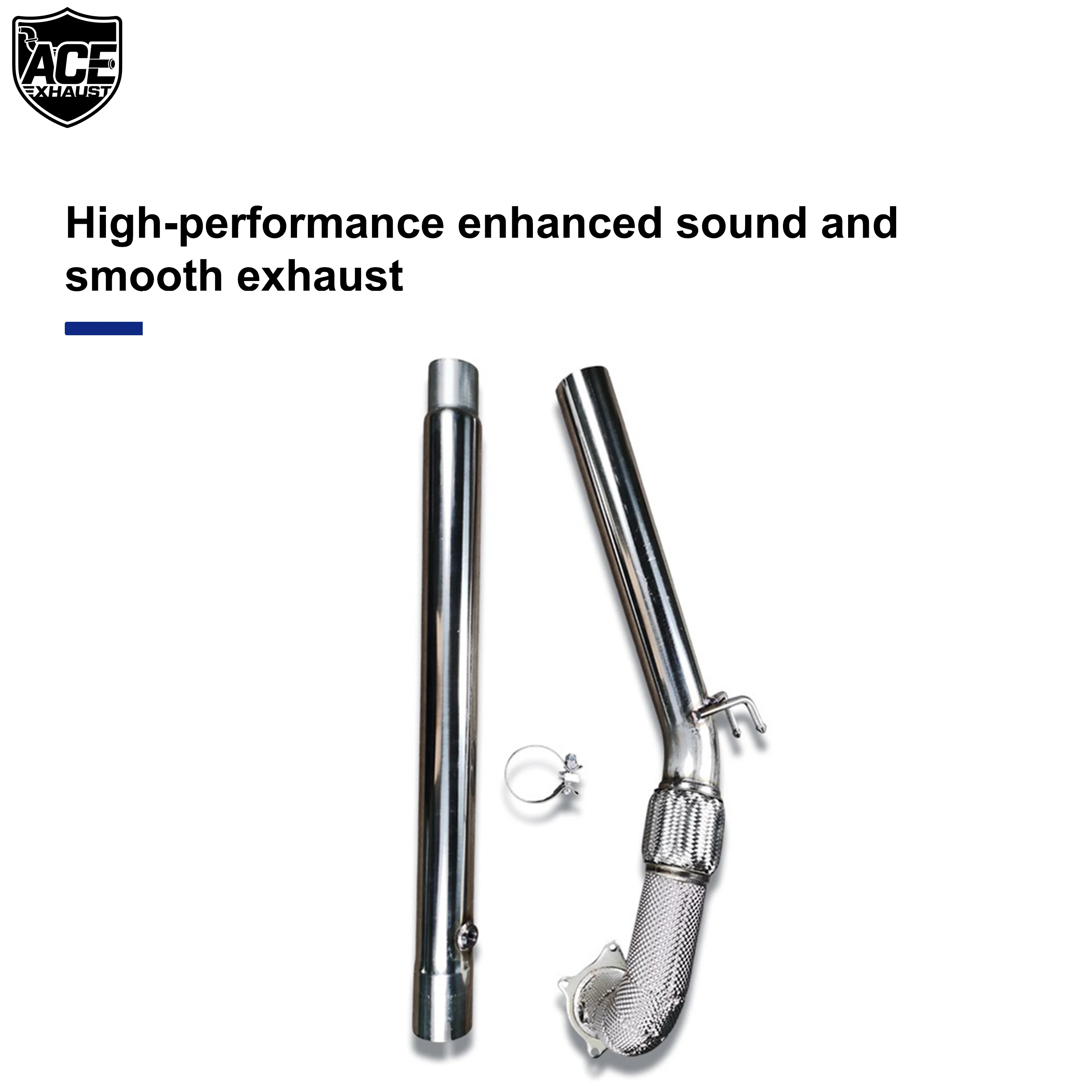 ACE Auspuff Edelstahlrohr Downpipe für VW GOLF 6 GTI MK6 2.0T 2009-2013 Hochleistungs-Auspuffkrümmer Auspuffanlagen – Detail 5